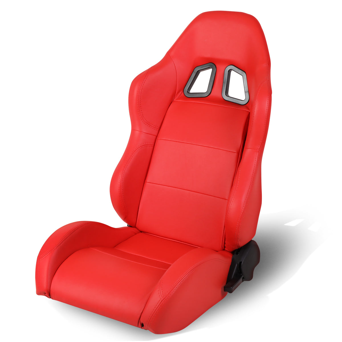 Left / Driver Side Reclinable PVC Leather Racing Seat - Red