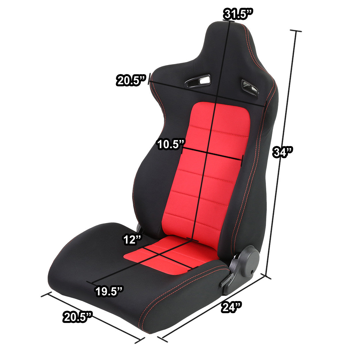 Left / Driver Side Reclinable Woven Fabric Racing Seat w/Slider - XL10