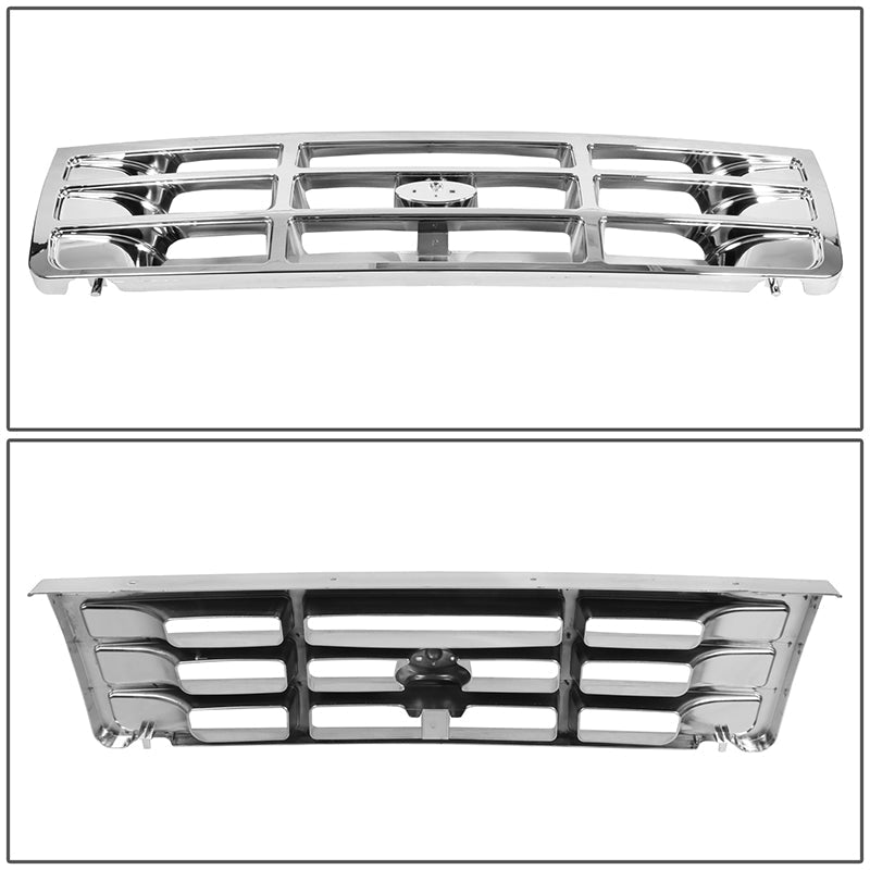 92-97 Ford F150 / F250 / F350 Front Bumper Grille - Chrome